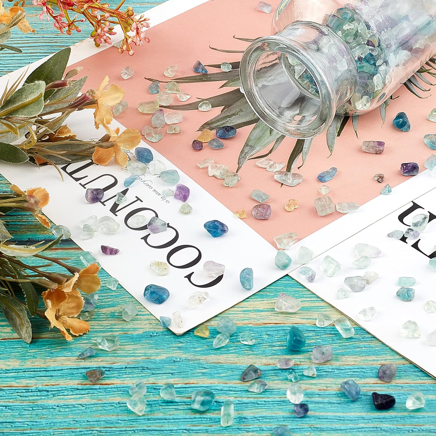 SUNNYCLUE 400pcs Genuine Fluorite Chips 5-8mm Long Fluorite Tumbled Chips Irregular Chip Stone Beads Gemstone Semi Precious for DIY Jewellery Making Bracelet Necklace 182g - Image 5