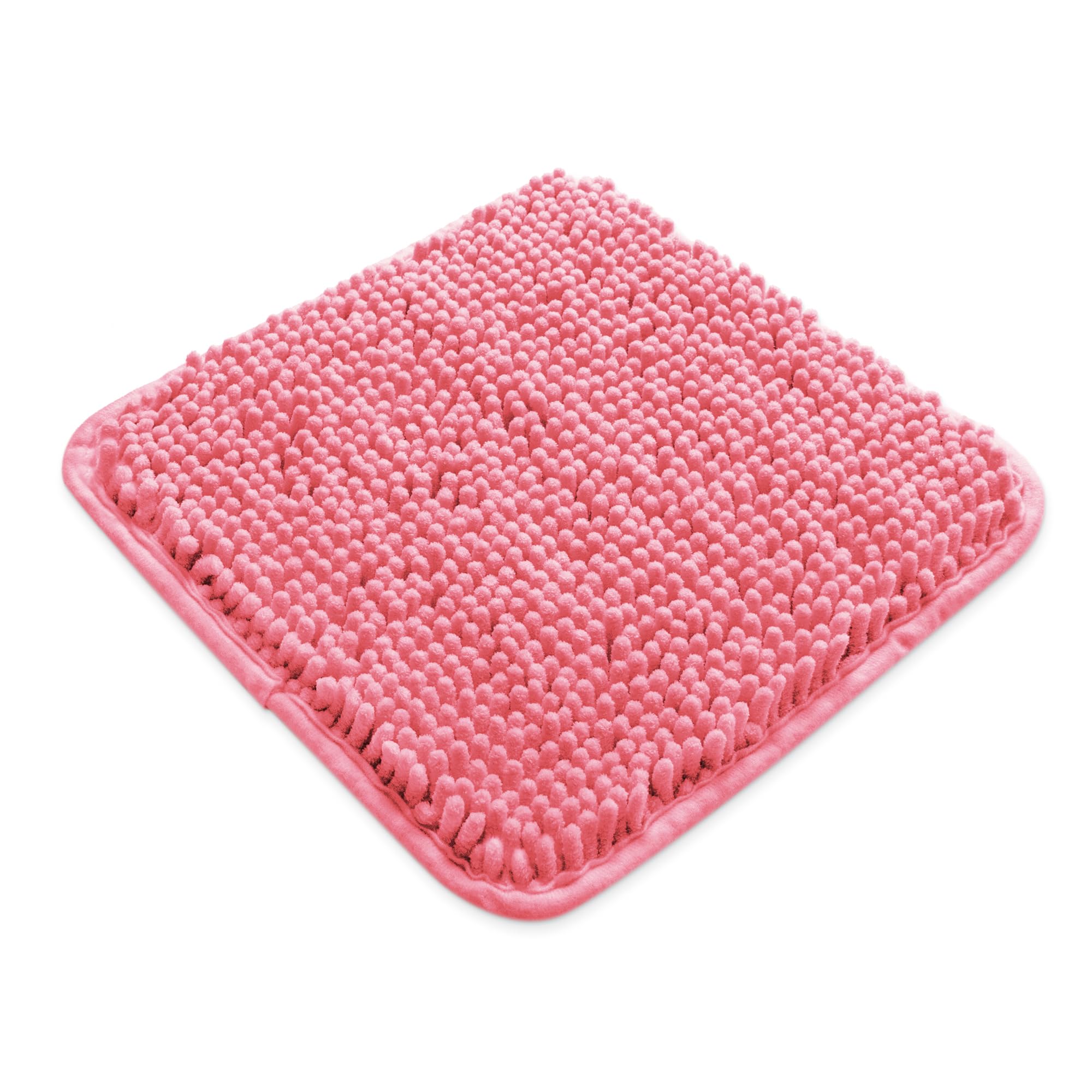 Yeaban Small Bathroom Rugs 12"x12" – Thick Chenille Bath Mats | Absorbent and Washable Bath Rug Non-Slip, Plush and Soft Rugs for Bathroom, Shower, Sink(Pink) — image 1