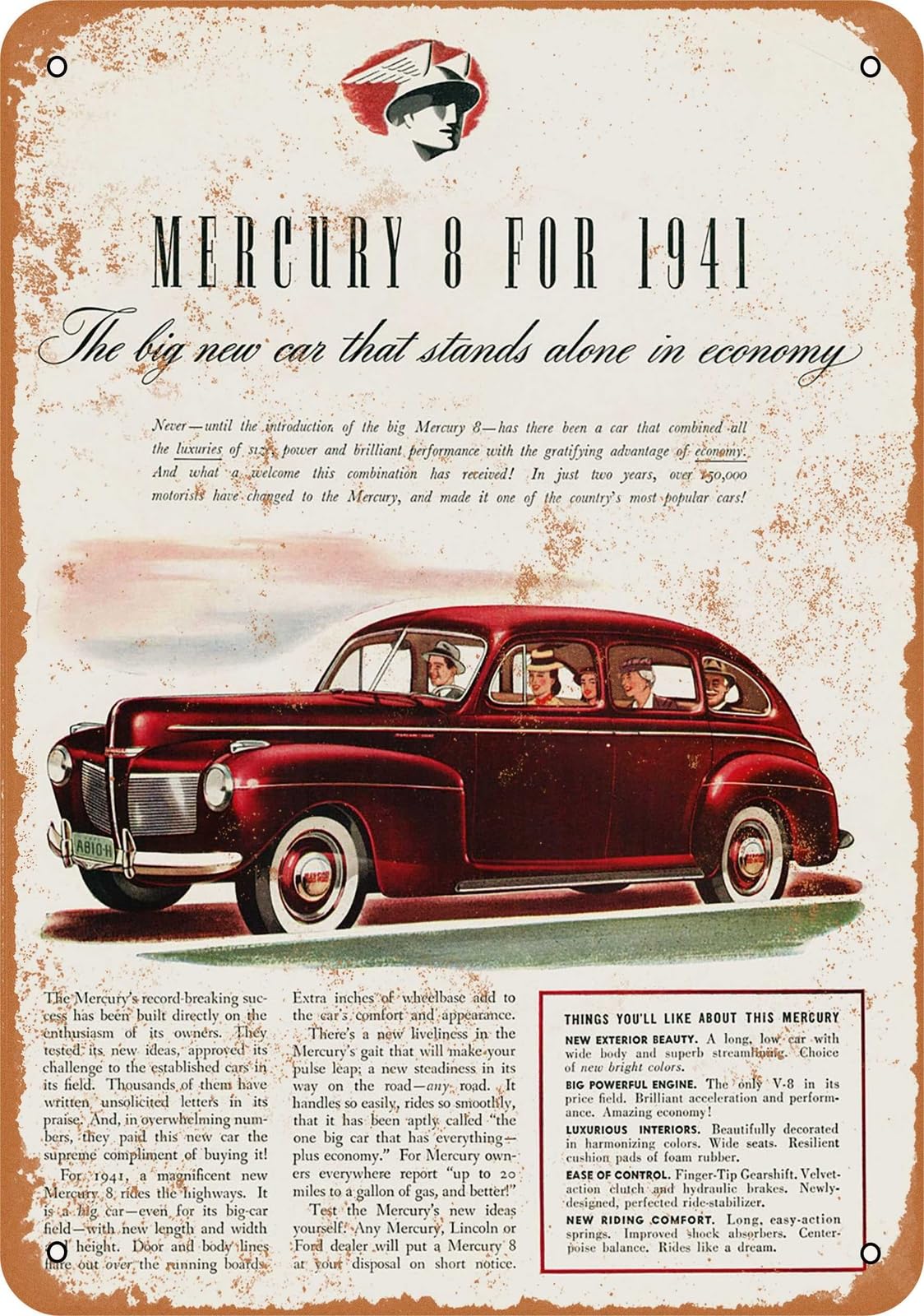 Miaomansenstore Metal Sign - 1941 Mercury 8 Automobiles - Vintage Look 2 Home Decor