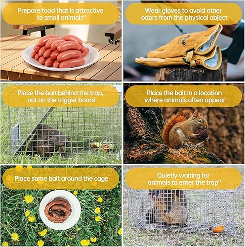 Miniatura 5 de Trampa para ratas, jaula de animales vivos, trampas para ratones sin matar, captura y suelta una, reutilizable, ratones, ardillas, ardillas,