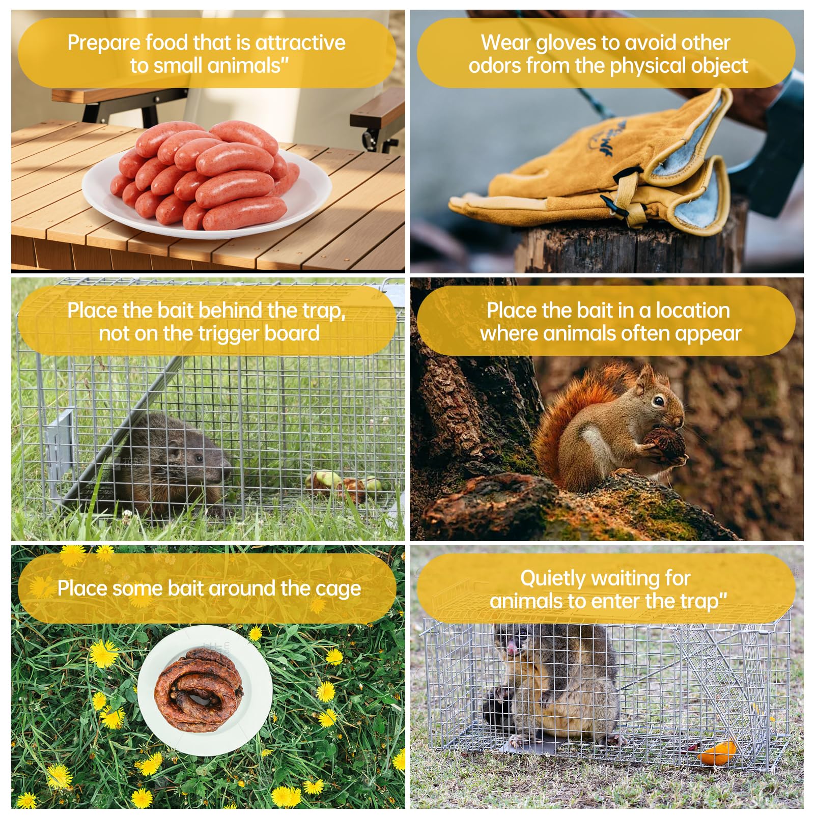 Rat Trap Humane Animal Live Cage, Mouse Traps No Kill Live Catch and Release One - Reusable,Mice,Chipmunks,Squirrels,Weasel and More Rodents Mousetrap Trap for Indoor Outdoor Use — view 4