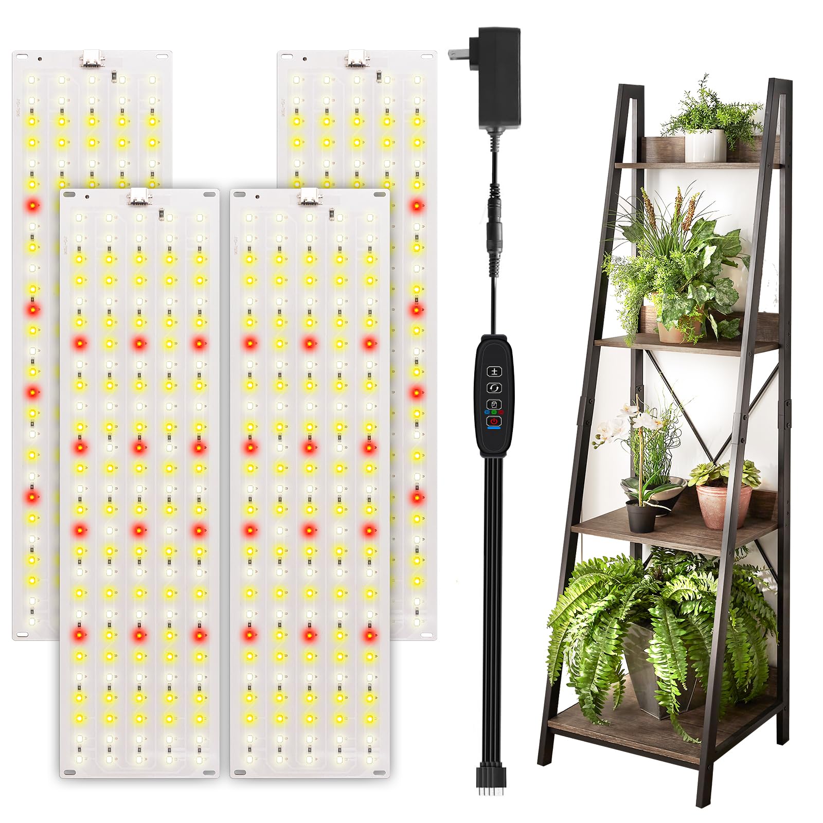 Gerylove LED Grow Light, 40w Full Spectrum Grow Ligh, 540 LEDs Plant Lights Indoor with 3/9/12H Timer, 9 Types of Brightness Grow Light for Under Cabinet Plant Seedlings Flowers Veg and More