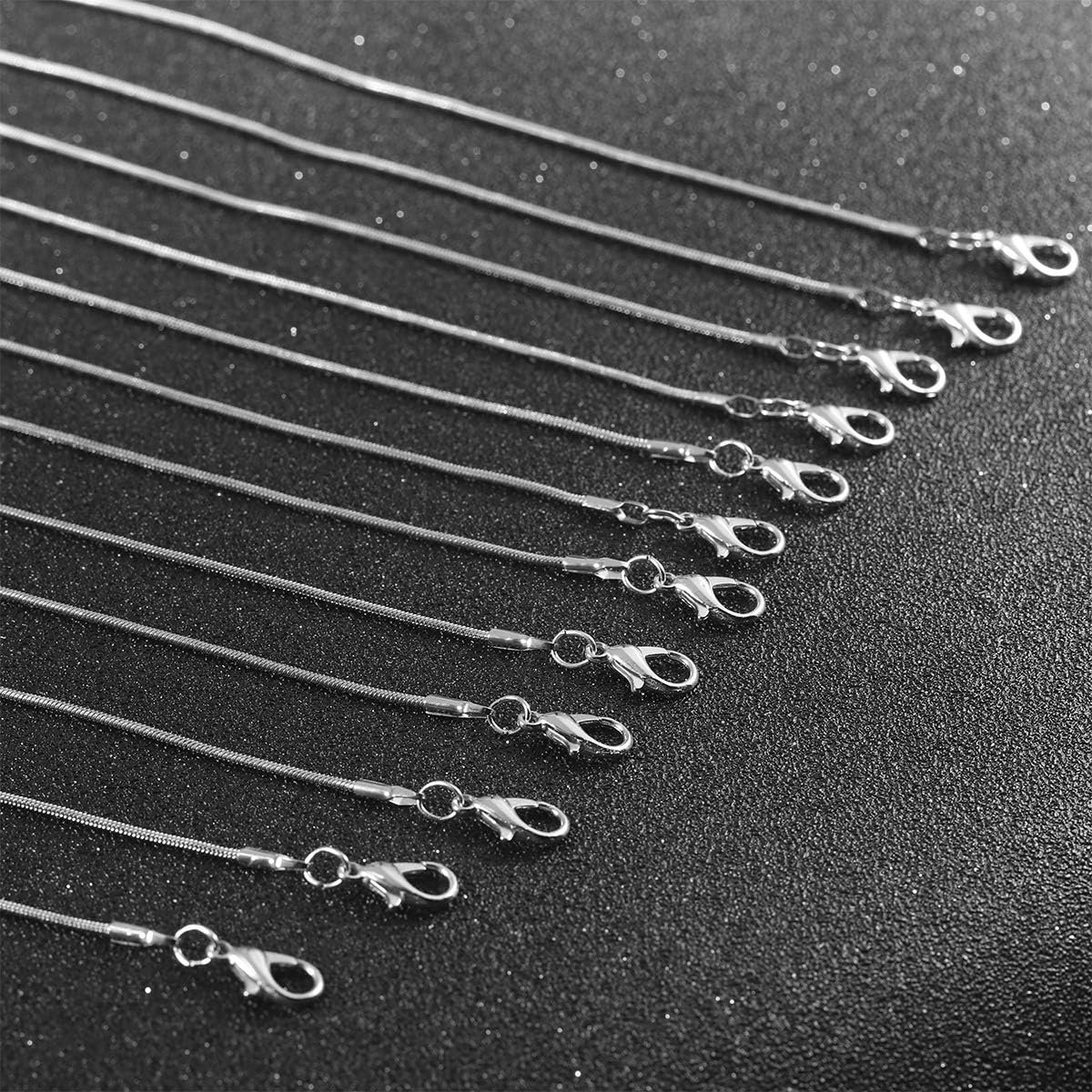 Forise 24 Pcs Gold Plated and Silver Plated 1.2 mm Snake Chains Necklace with Lobster Clasps for Jewelry Making,18 Inch and 20 Inch - Image 2