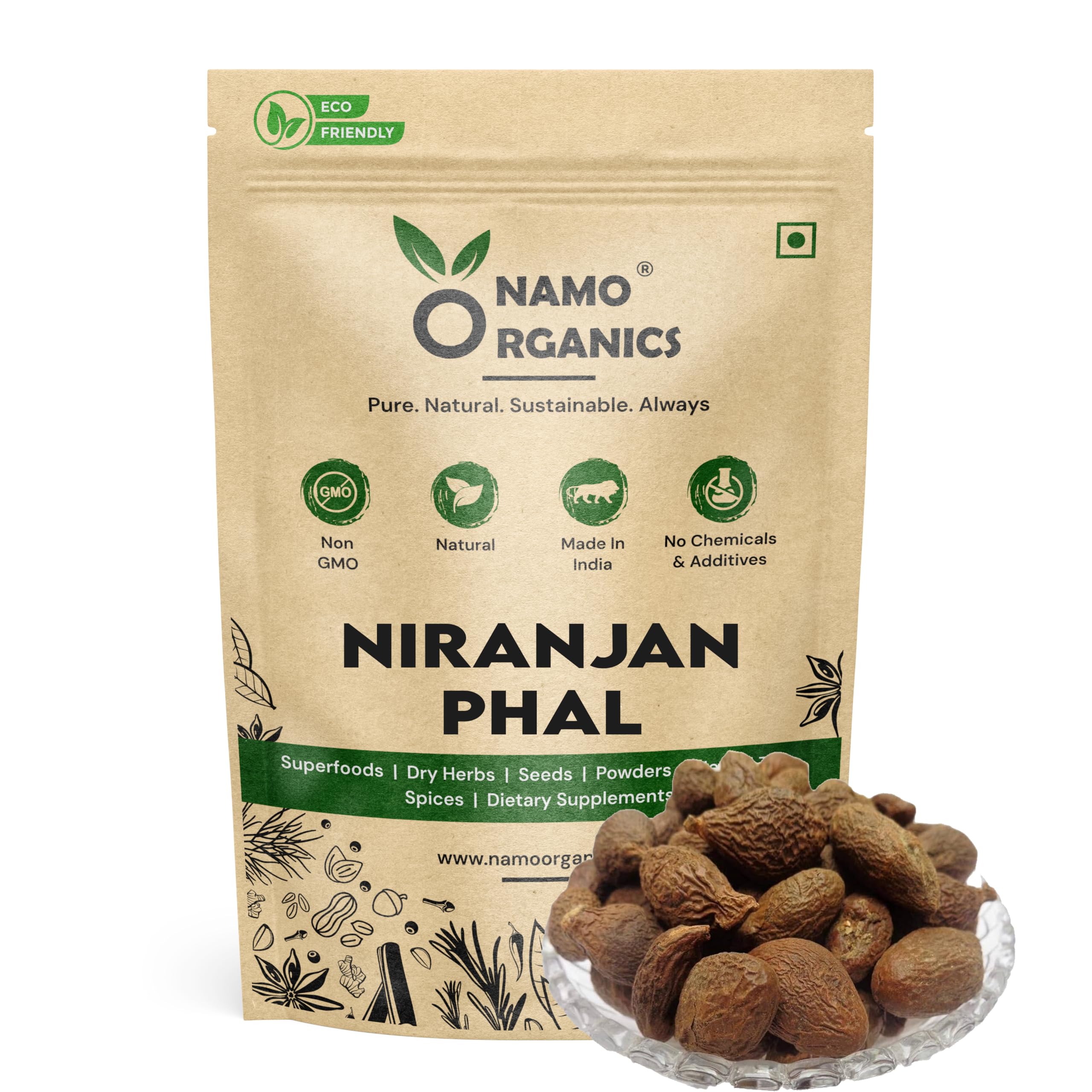 Namo Organics Niranjan Phal For Irregular periods (50 GM) | Piles | Jaundice | Swellings | Constipation | No side effects | Malva Nuts | Recommended For Piles (Pack of 1)
