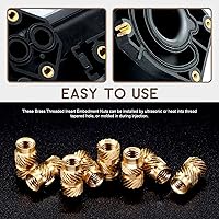 Vista 5 de Tuercas de latón M4x10x6mm Tuercas de incrustación Tuerca de latón Tuercas moleteadas Tuercas roscadas Juego de calor Tuercas de inserción