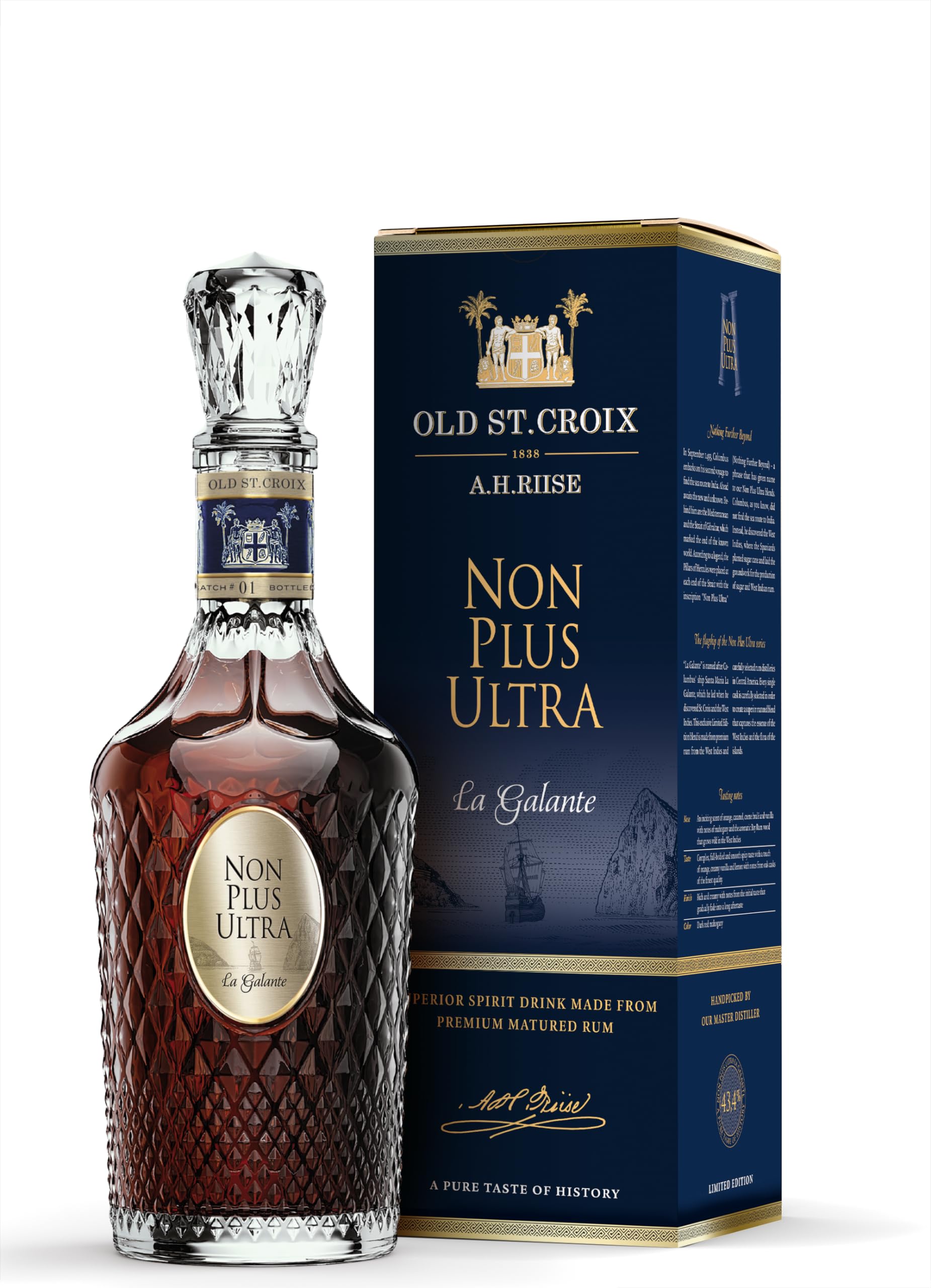 A.H. Riise Non Plus Ultra La Galante | Premium Spirituose auf Rumbasis | Edles Design | Angenehmer, lieblicher Geschmack | 700 ml | 43,4% Vol