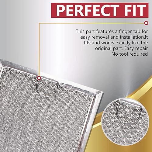 Miniatura 5 de Filtro de grasa para horno de microondas para G.EWB06X10309 WB06X10359 L.G 5230W1A012B Filtro de repuesto de ventilación 5 x 7-58 x 332 pulgadas