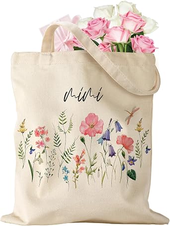 Miss Adola Canvas Mama Tote Bag for Women - Aesthetic Cute Tote Bag Grandma Appreciation Resuable Shoulder Bag for Daily