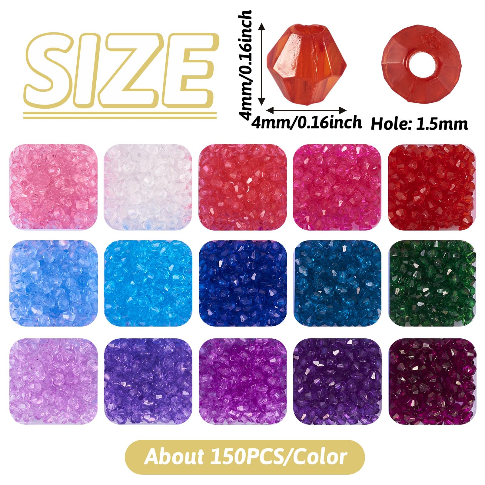 4480 Cuentas De Cristal Acrílico 4 Mm - 28 Colores, Facetadas, Para Pulseras, Collares Y Manualidades