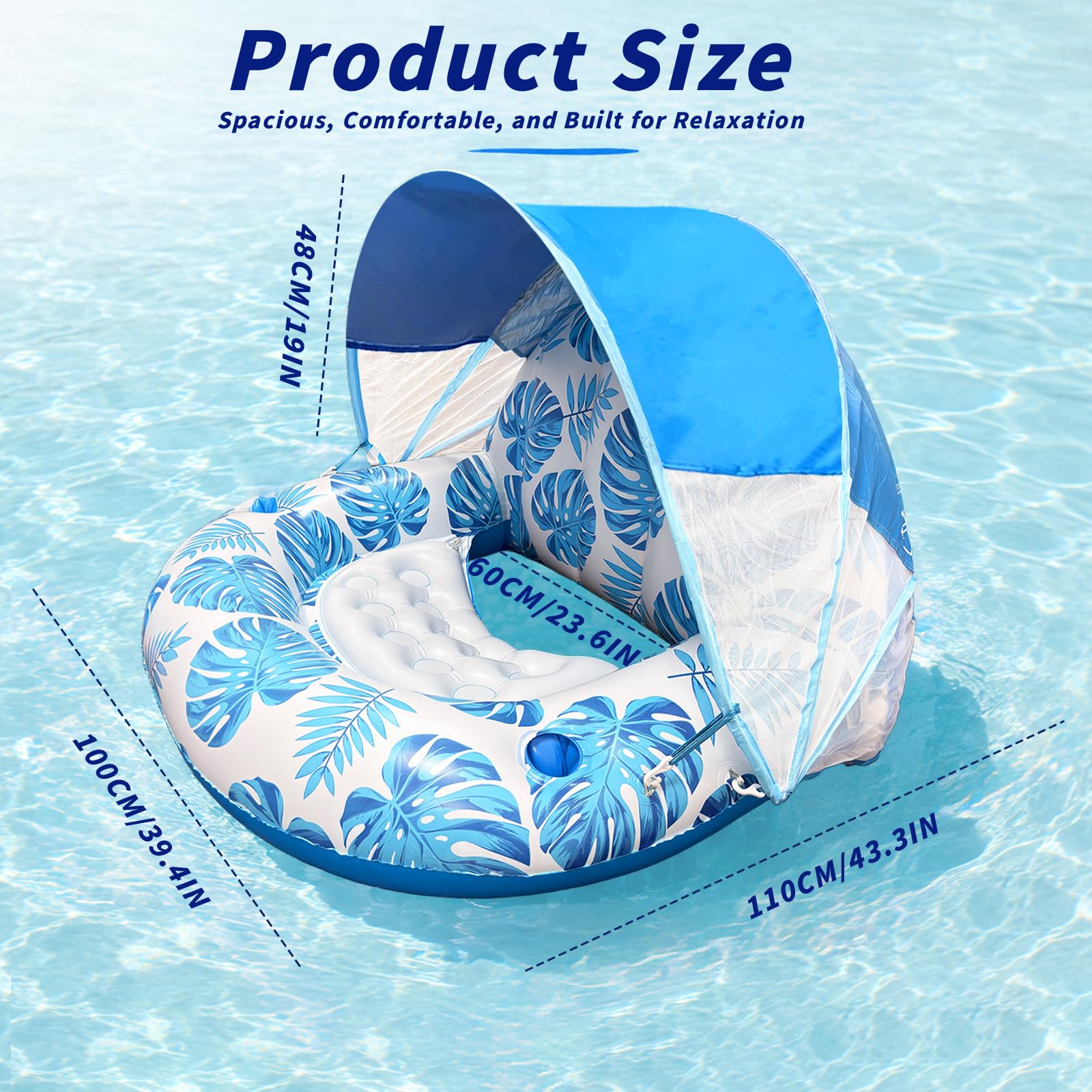 Float Tube, Shyllin Błoto z Sonnendach, nadmuchiwany fotel, niebieski