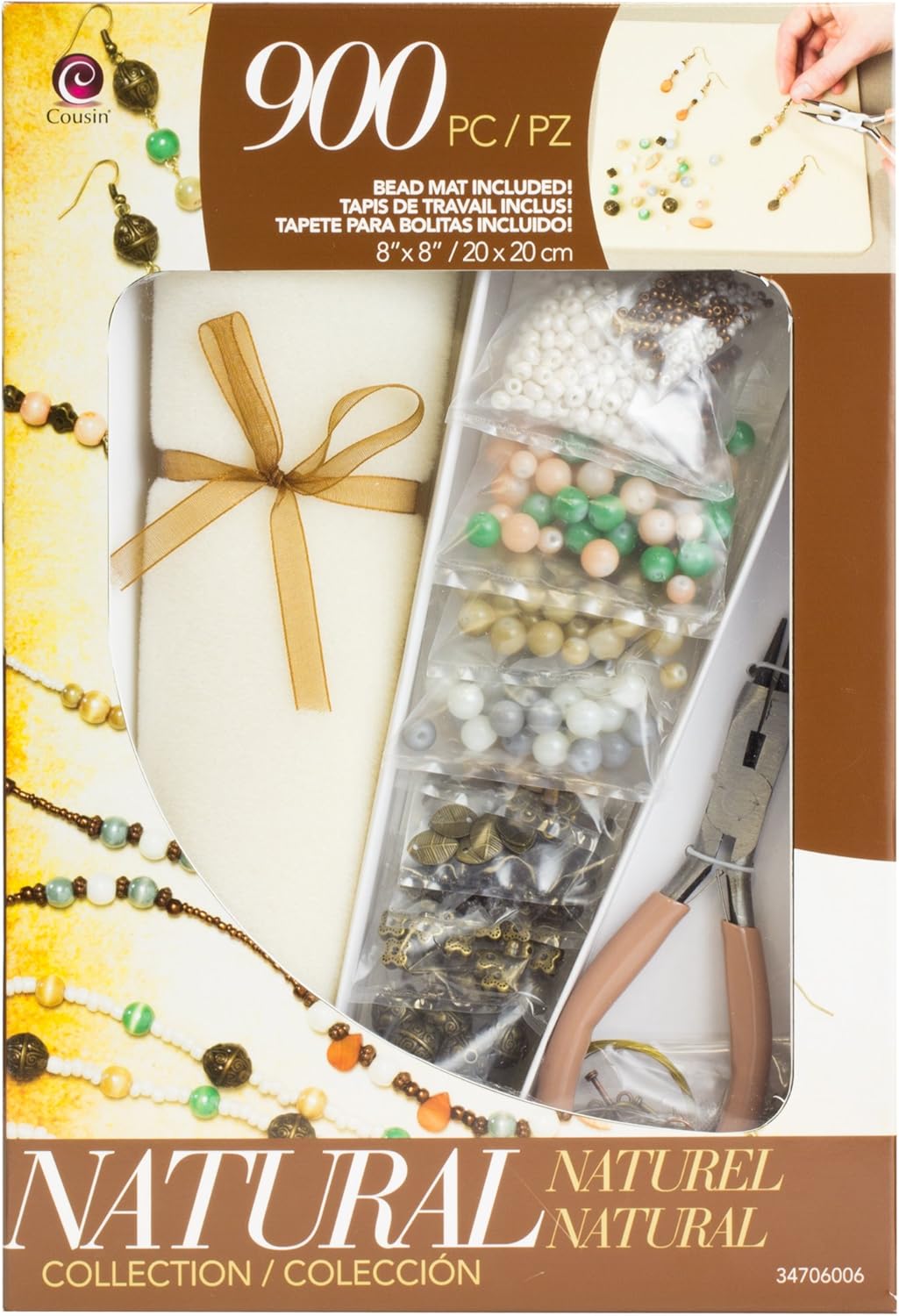 Cousin Jewelry Basics JB34706-006 Class in A Box Kit, Naturals Glass
