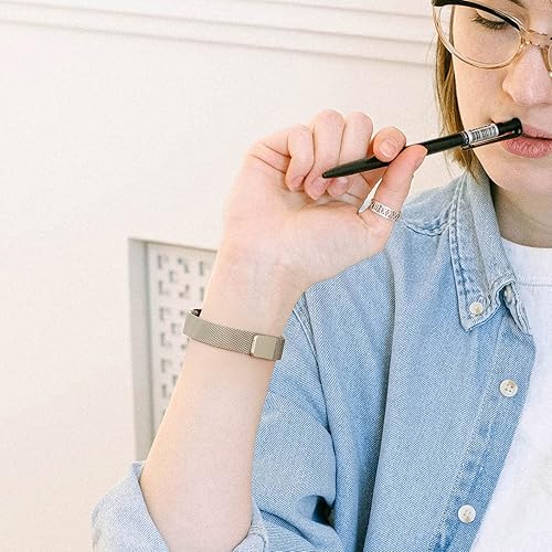 Miniatura 5 de Vanjua Correas de repuesto para Fitbit Inspire 3 para mujeres y hombres, correa de malla de metal de acero inoxidable, ajustable, correa magnética