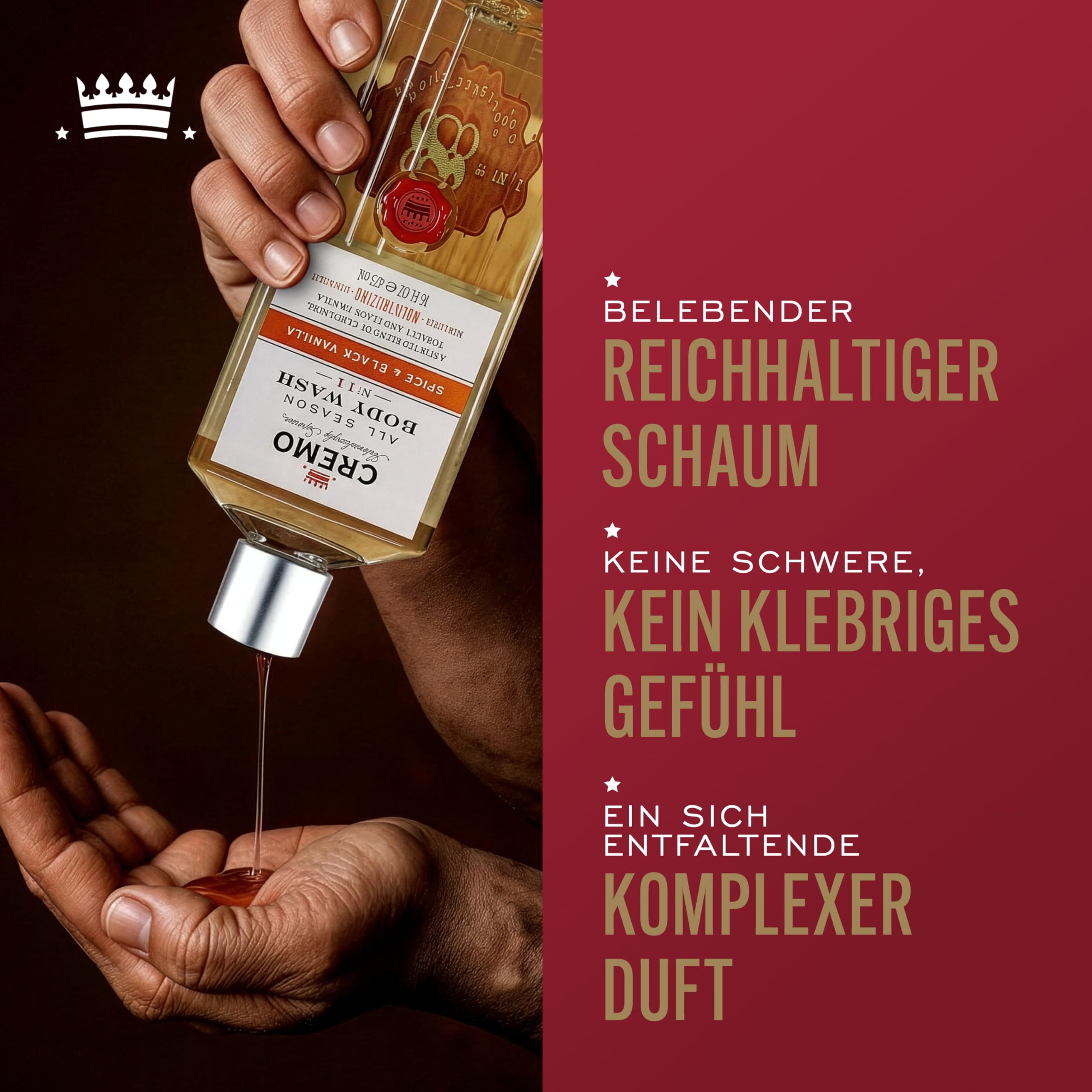 CREMO SPICE & BLACK VANILLA Gift Set für Männer - Eau de toilette 100ml + Body Wash 473ml - Spicy fragrance