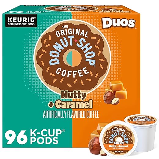The Original Donut Shop Duos Nutty + Caramel Keurig Single-Serve K-Cup Pods, Medium Roast Coffee, 24 Count