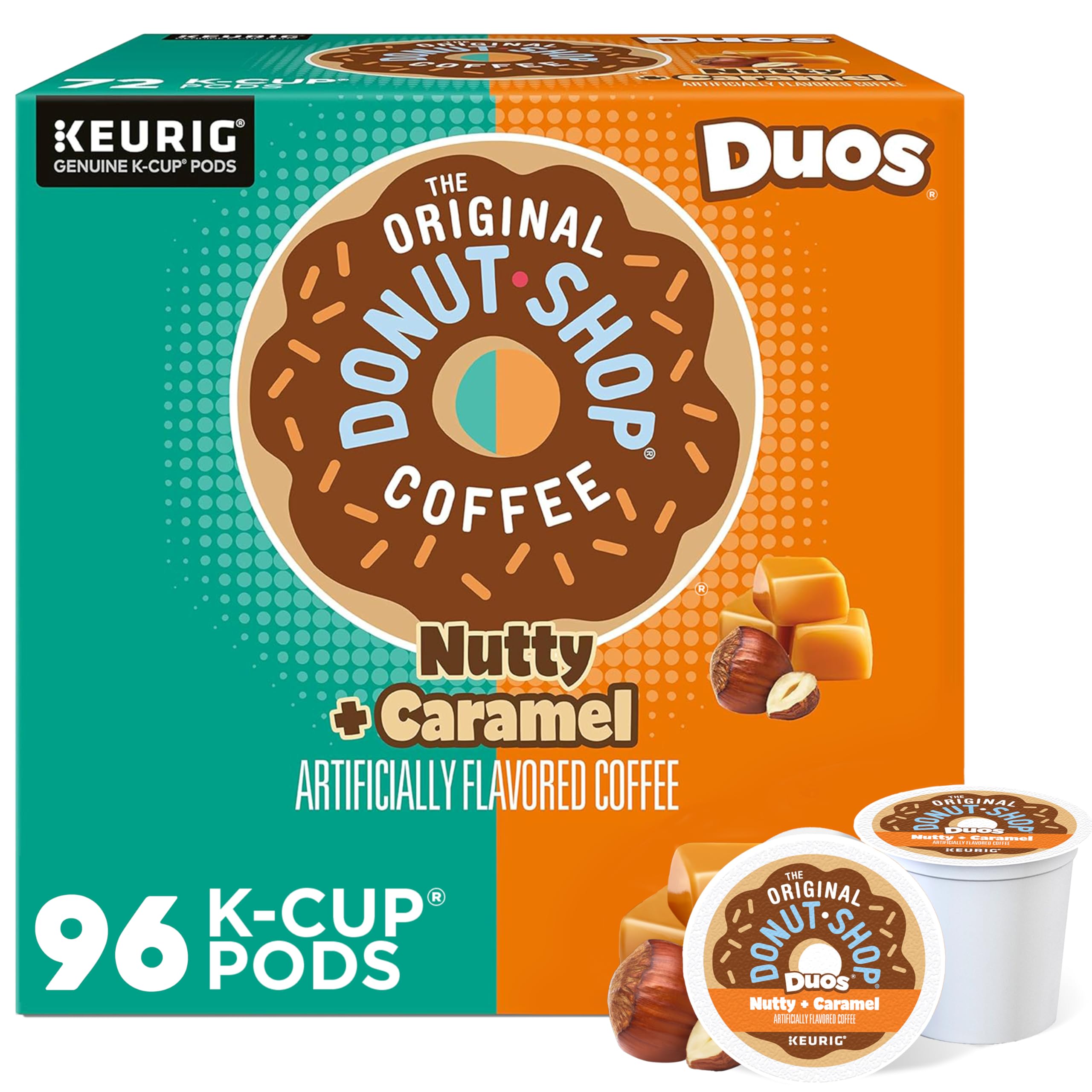 Duos Nutty + Caramel Keurig Single-Serve K-Cup Pods, Medium Roast Coffee, 96 Count