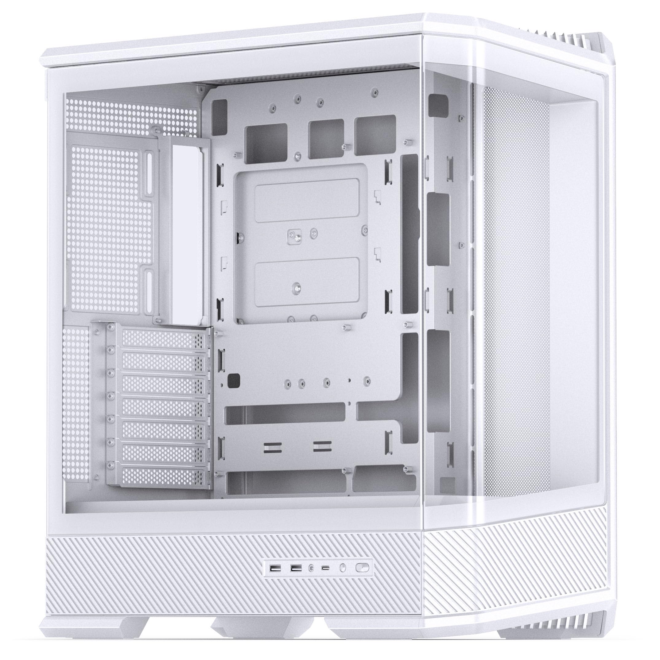 Jonsbo D400 obudowa PC biała | ATX Midi-Tower z panoramicznym oknem 270°, podwójny grzejnik 360 mm, USB-C