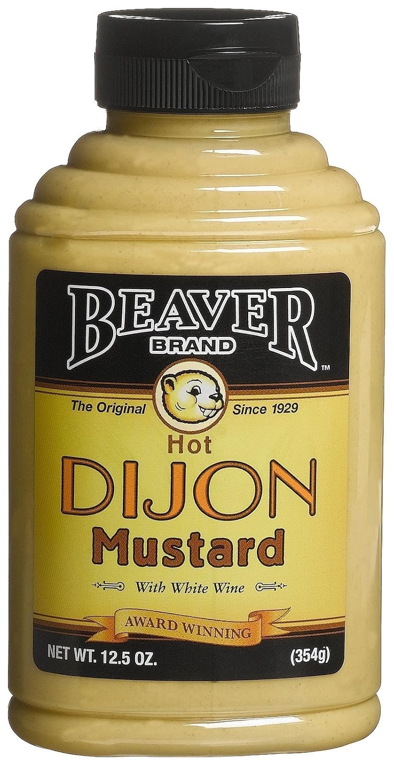 Beaver Brand Dijon Mustard with Wine, 12.5-Ounce Squeezable Bottles (Pack of 6)