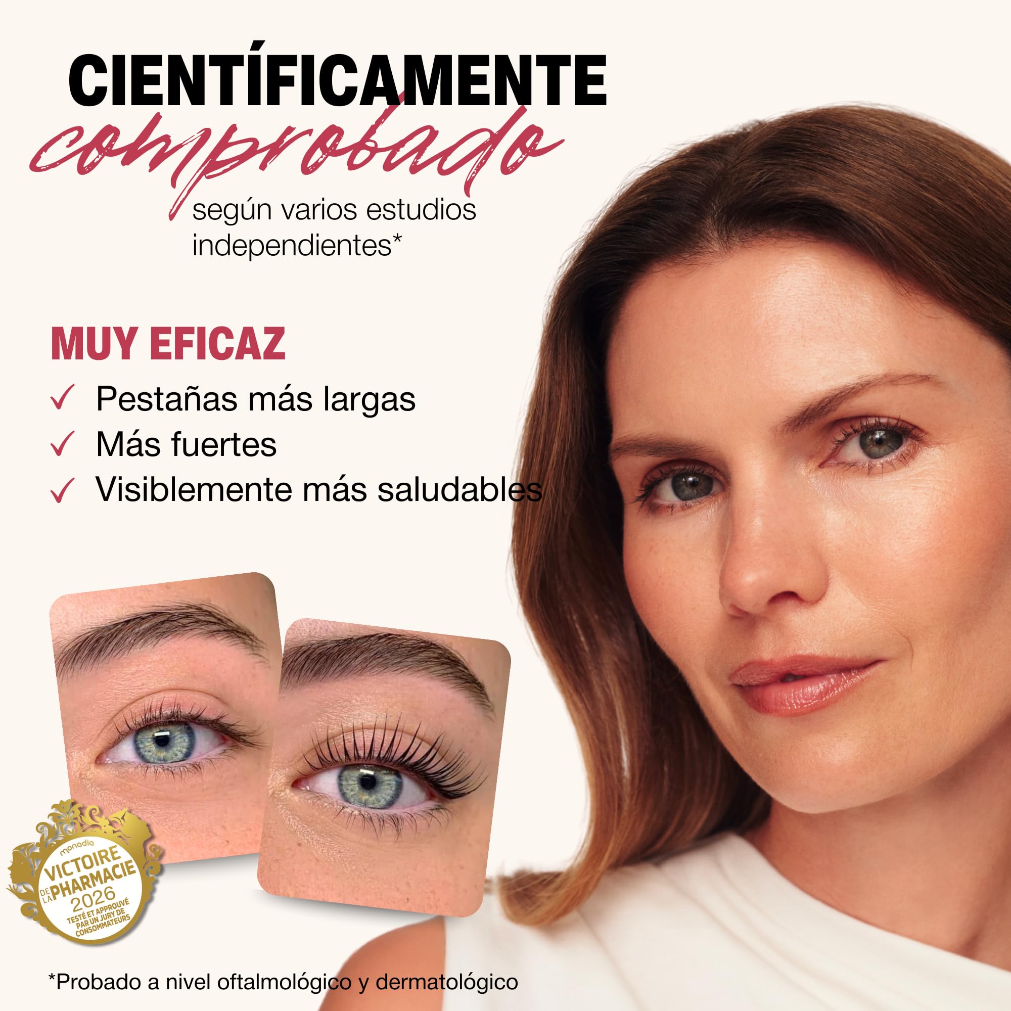 ROSEGOLD ROSELASH Advanced Sérum Pestañas Biotina, Más Largas y Densas | Complejo avanzado, 95% natural sin hormonas, vegano, apto para ojos sensibles y extensiones, Francia, 3 ml