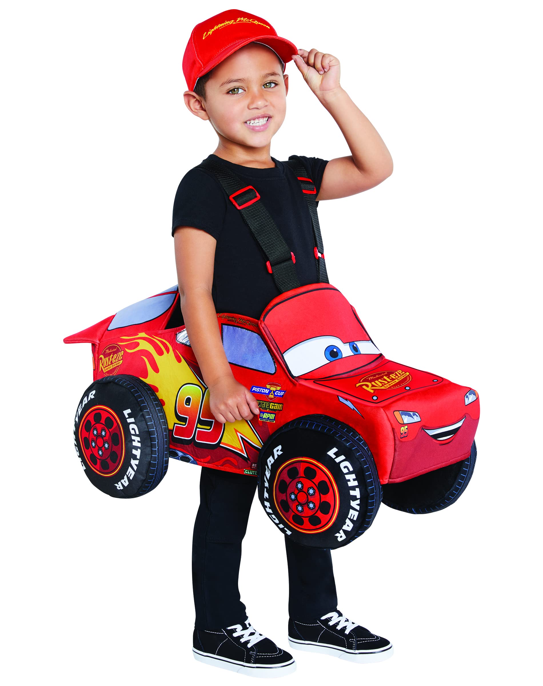 Spirit Halloween Cars Toddler Lightning McQueen Ride-Along Costume | Officially Licensed | Disney | Pixar | Cars Cosplay