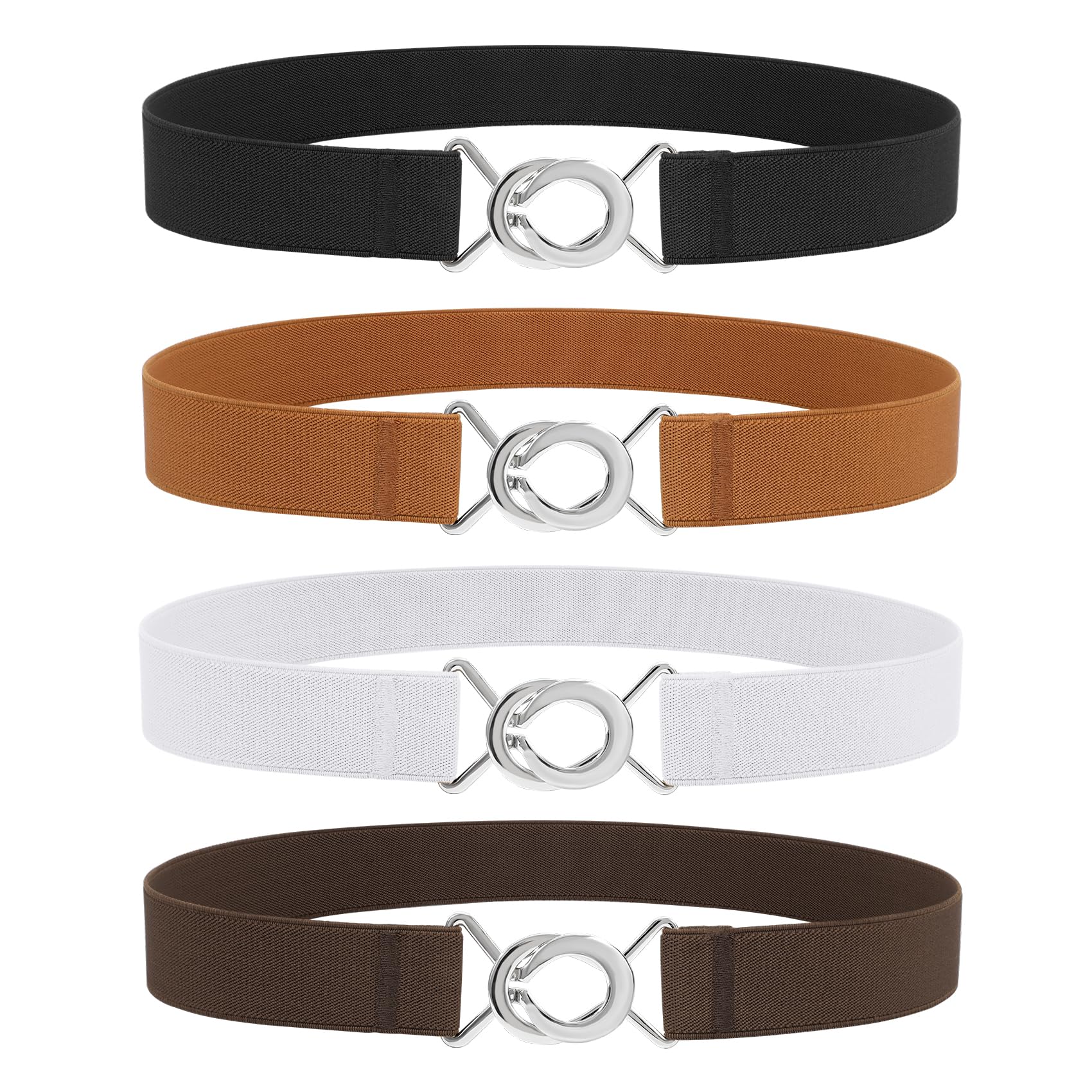 WERFORU Women Skinny Elastic Waist Belt Stretchy Thin Belt for Dress Jeans