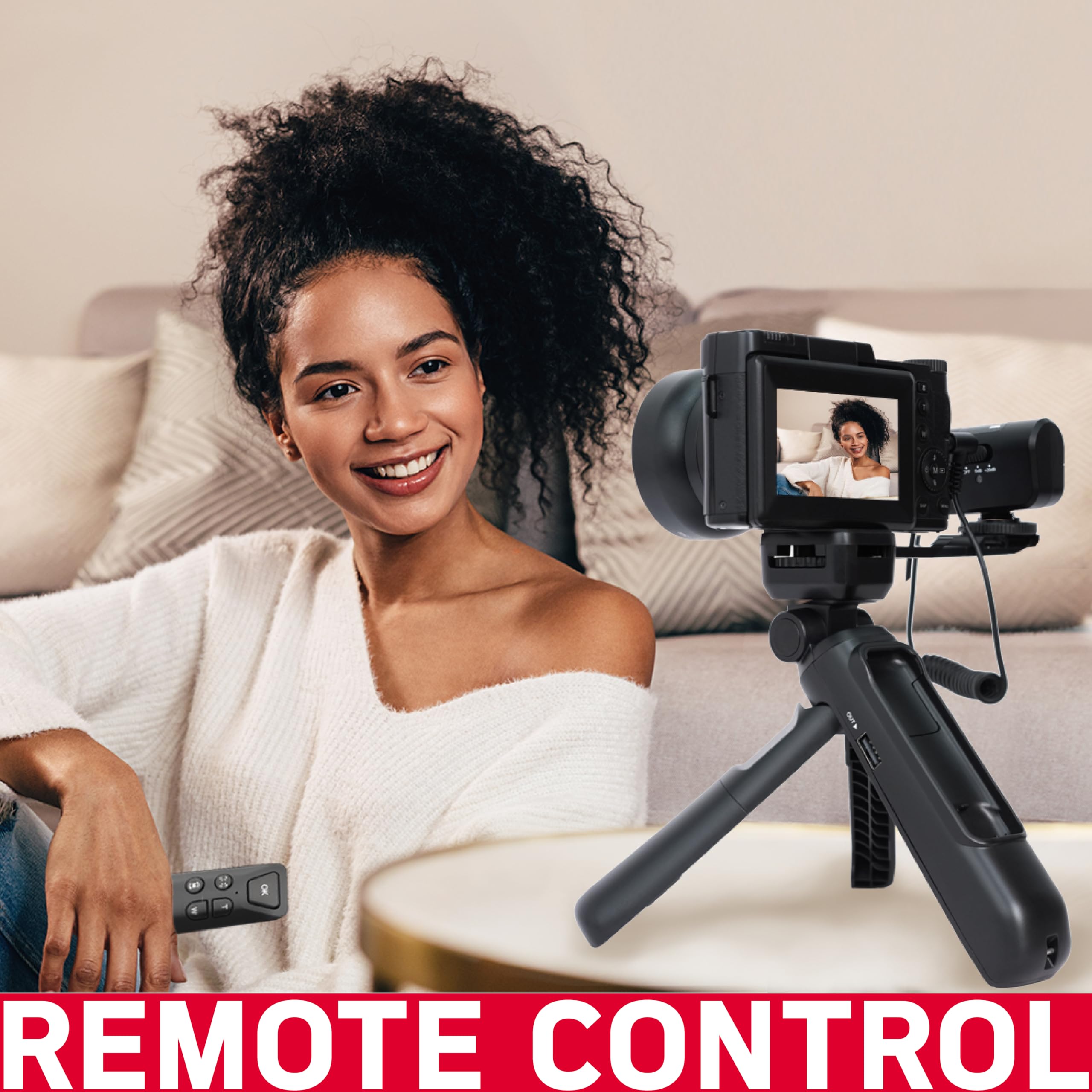 AgfaPhoto Realishot VLG-4K Kit Vlogging - Fotocamera 24MP, Video 4K, Schermo LCD 3’’, Zoom Digitale 16X, Sensore CMOS, Batteria al Litio - Nero