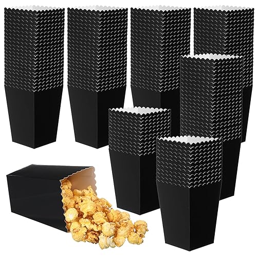 Meanplan Cajas de palomitas de maíz, mini contenedor de cartón para palomitas de maíz, contenedor de cartón para aperitivos, bolsas desechables para