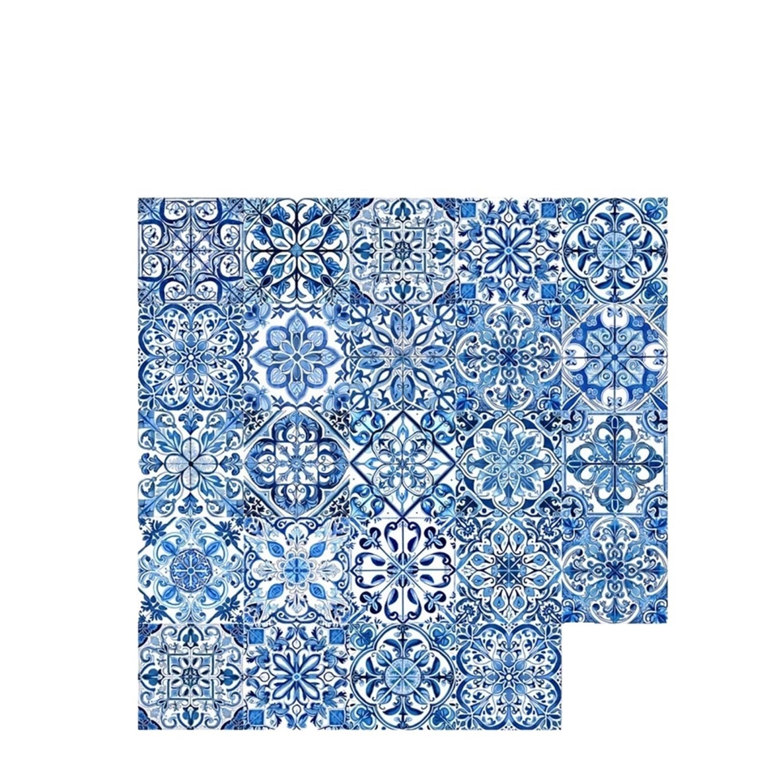 EJvkrbtx Tile Sticker 24pcs Multicolor Portuguese Floral 10x10cm Self-Adhesive