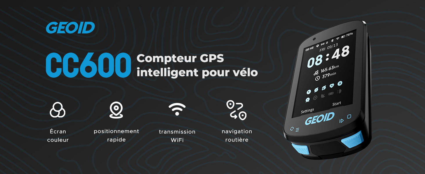 Ordinateur De Vélo De Navigation GPS,écran Coloré,compteur De Vitesse Ccfemale Sans Fil Gpx Wifi Cyclisme Odomcirculation Fourmi Alimentation Interieure Type Cc600 And Mount A
