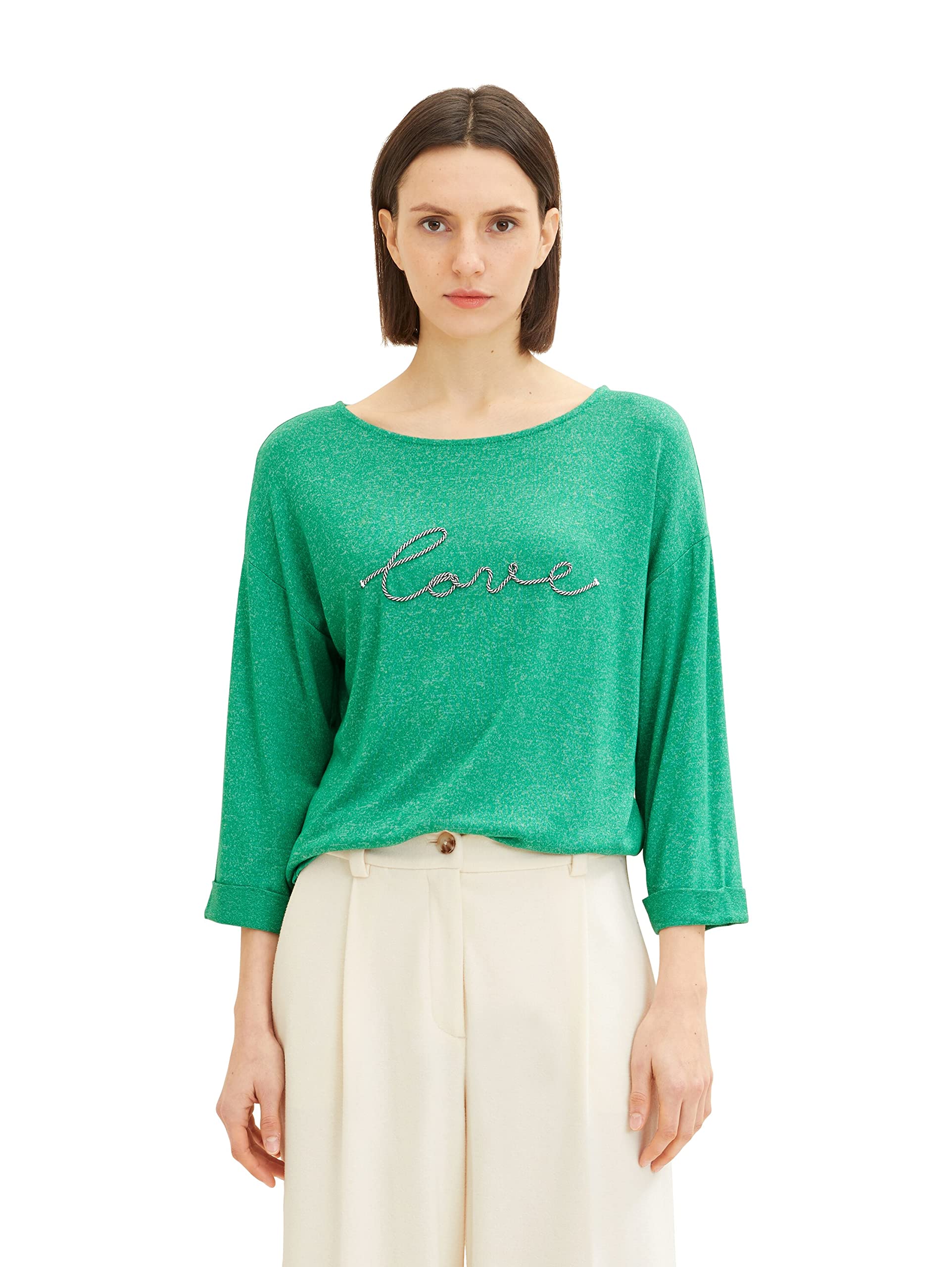 TOM TAILOR Damen T-Shirt mit Stickerei