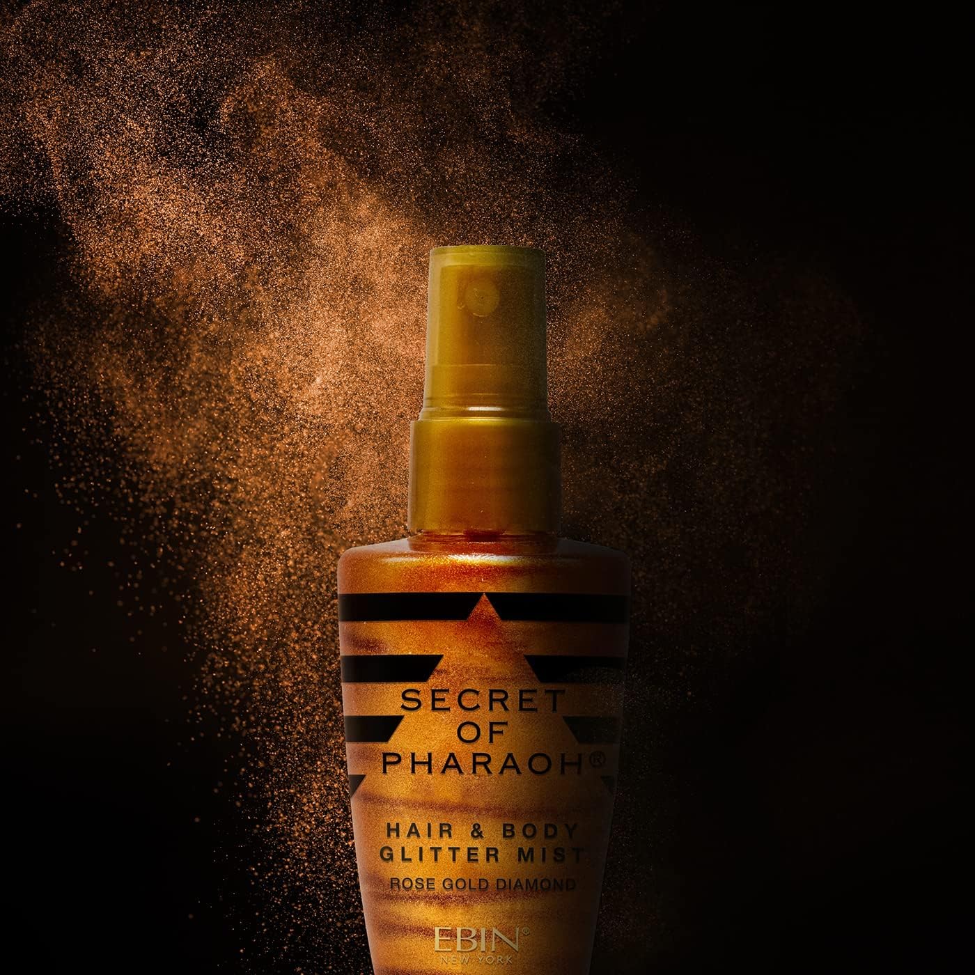 EBIN NEW YORK Egyptian Diamond Hair, Face & Body Glitter Mist - Gold 2.37oz | Quick-Drying, Long-Lasting Shiny Spray for Clothes, Rave, Festival, Travel Essentials | TikTok Trend Items