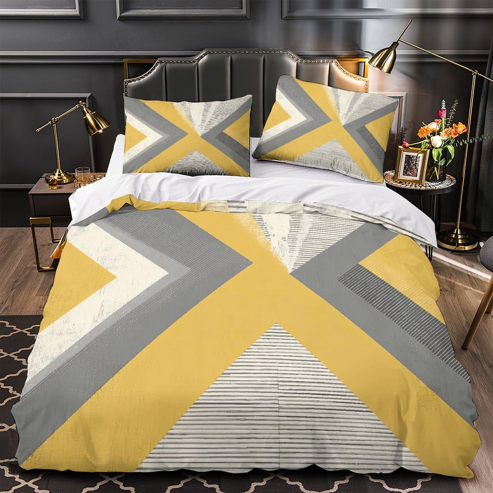 Housse de couette effet 3D respirante avec fermeture éclair pour lit simple