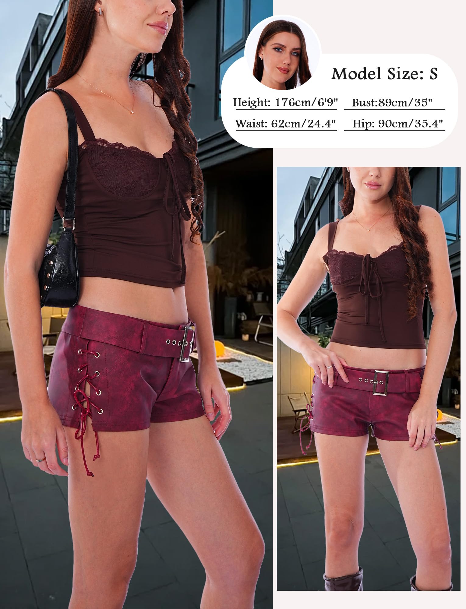 Donna Pantaloncini in Pelle Pantaloni Corti Ecopelle Vita Bassa Shorts Sexy Discoteca Hot Pants Eleganti Party S-XL