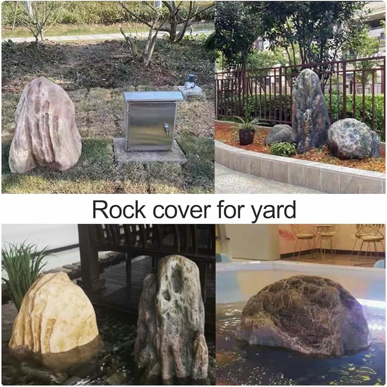 Landscape Rocks, Rock Cover for Yard, Landscape Waterproof Cover, Lightweight Well Cover Rock for Aquarium Décor, Garden Photography, Landscaping, Yard Décor