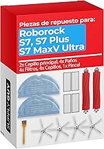 Supply Guy Accessories Compatible with Roborock S7 MaxV Ultra, Plus, Max Ultra, MaxV S7 Pro Ultra Robot Vacuum Cleaner Replacement Parts 2 Cleaning Brush,4 Filter,4 Side Brush,4 Wipes