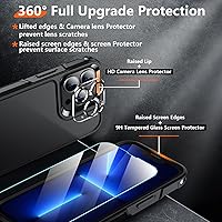 Vista 3 de Red2Fire Funda para iPhone 13 Pro Max, con 2 protectores de pantalla de vidrio + protector de lente de cámara, a prueba de caídas militares de 12