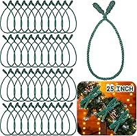 Vista 15 de Zhengmy 20 lazos de guirnalda de Navidad extra largos de 25 pulgadas, lazos decorativos de Navidad para barandilla, reutilizables, flexibles