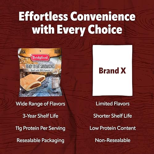 Miniatura 7 de Bridgford Honey BBQ Beef - MRE Survival Almacenamiento de alimentos comidas listas para comer - Paquete de 3