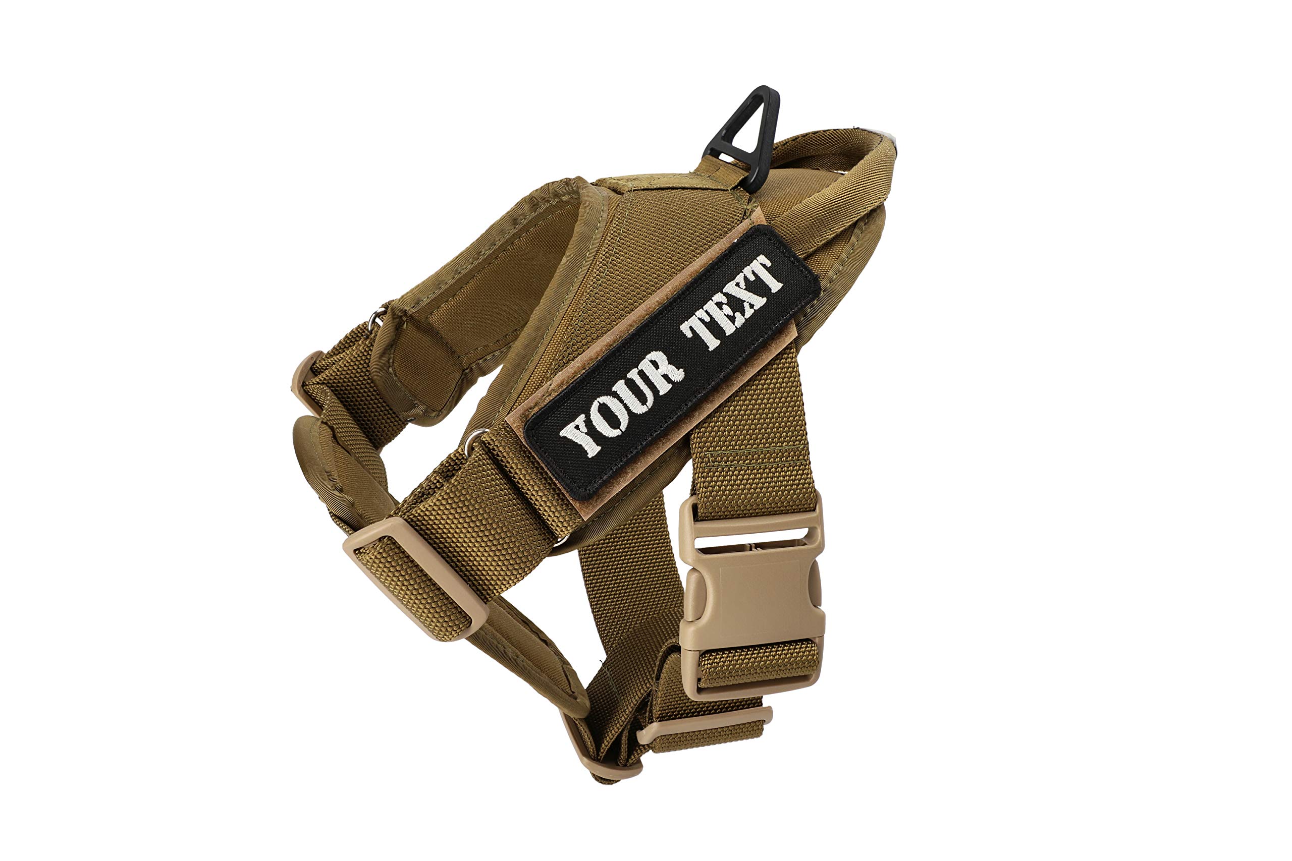 Dingo Gear - Arnés de Trabajo para Perros en el Trabajo, Hecho a Mano, Color Coyote marrón, M, inscripción AM03189