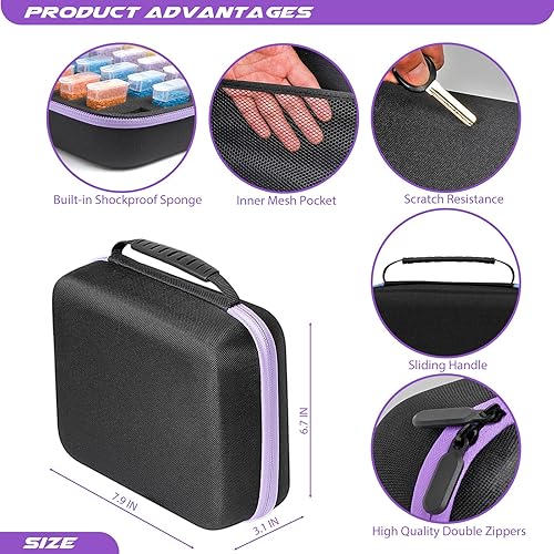 Miniatura 9 de MoeeBtee Contenedores de almacenamiento de pintura de diamantes, 30 ranuras, accesorios de pintura de diamantes con herramientas para organizador de