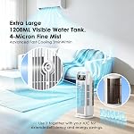 Portable Air Conditioner, 4 IN 1 Evaporative Air Cooler, 1200ML Water Tank, 3 Speeds & Storm Mode & Mist Spray, 120° Auto Oscillation, 12H Timer, Quiet Tower Cooling Fan for Room, Bedroom - White