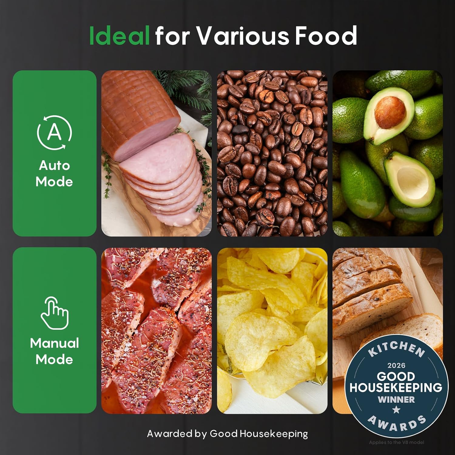 FRESKO Automatic Vacuum Sealer, Powerful Food Vacuum Sealer Machine, Auto Dry-Wet Detection, Bag Cutter, 2 Rolls Bags, Effortless Operation, Starter Kit - Image 2