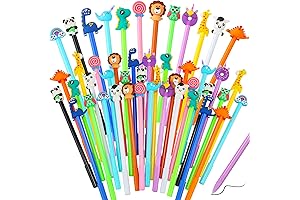 Sannix 50 Pieces Cartoon Cute Gel Ink Pens for Kids Black Gel Pens