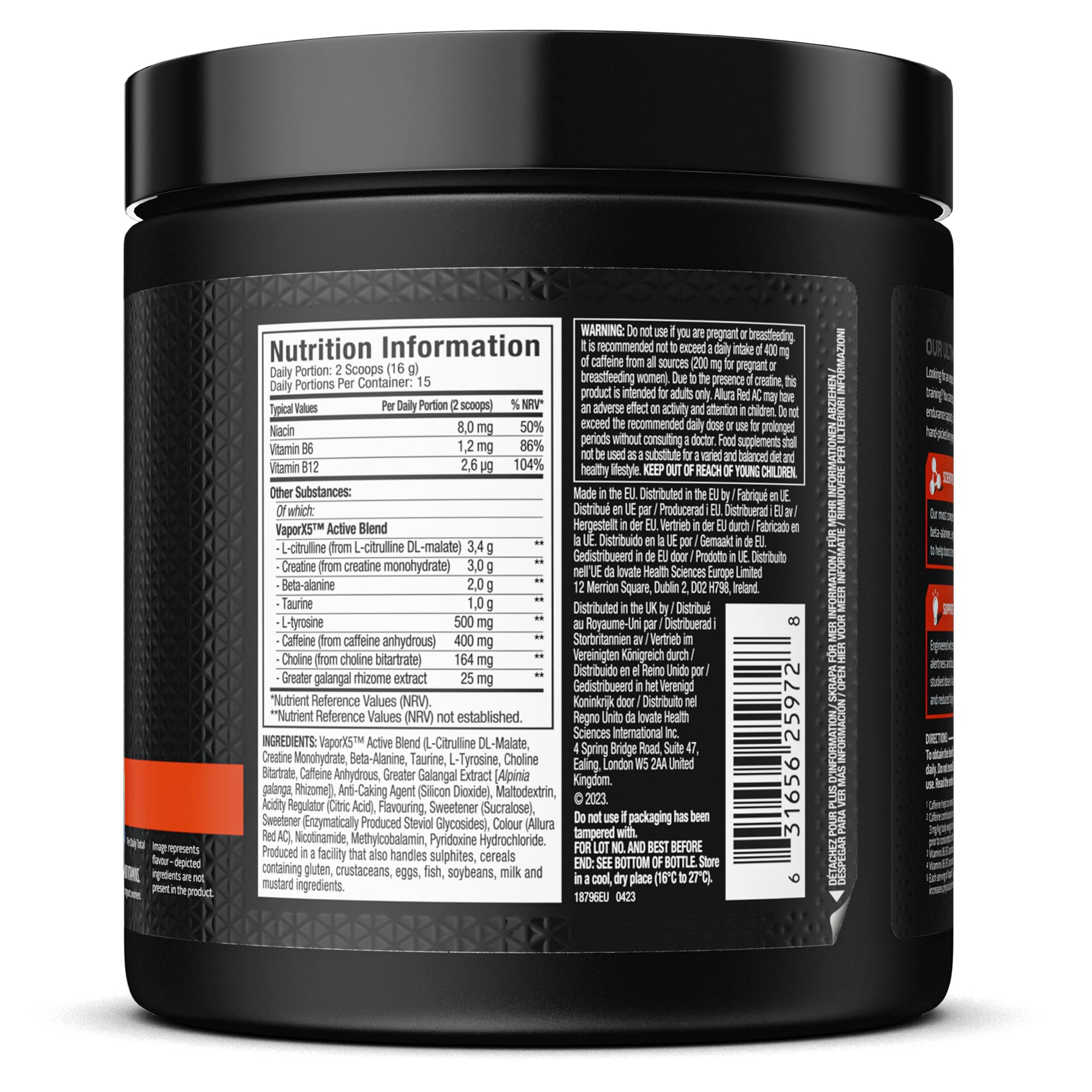 MuscleTech Vapor X5 Pre-Workout Pulver, Nahrungsergänzungsmittel Mit 3g Kreatine Monohydrat Pulver, Beta Alanine, Wachsamkeit und Leistung Mit Koffein, 30 Portionen, 252g, Fruchtpunsch