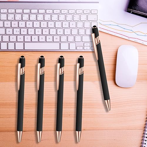 Miniatura 7 de 8 piezas de bolígrafo de tinta azul con punta de lápiz capacitivo 2 en 1 bolígrafo de metal con punta de lápiz capacitivo para pantallas táctiles