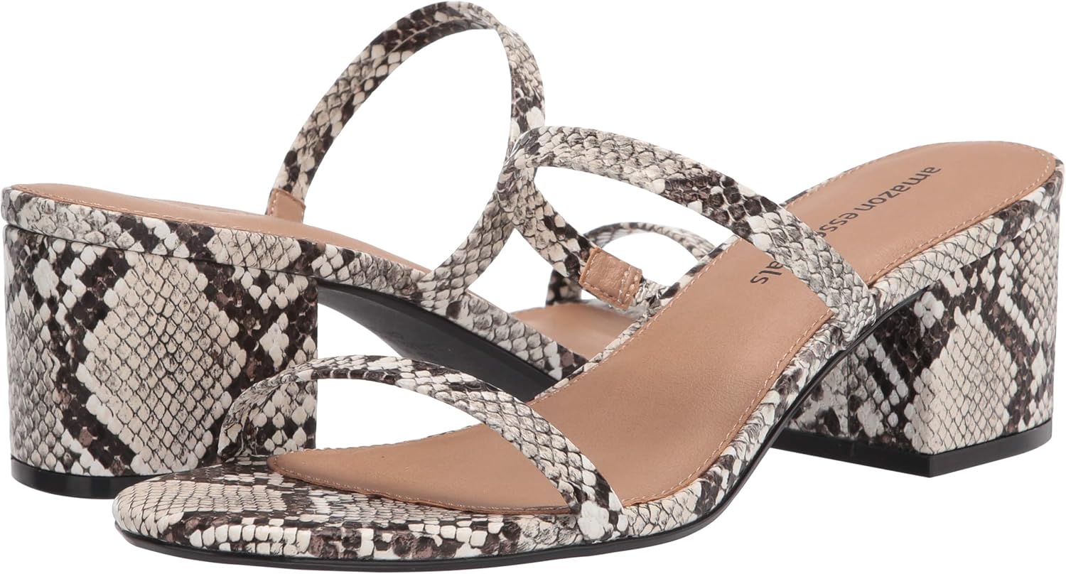  Essentials Women's Thin Two Strap Heeled Slide : Clothing, Shoes & Jewelry