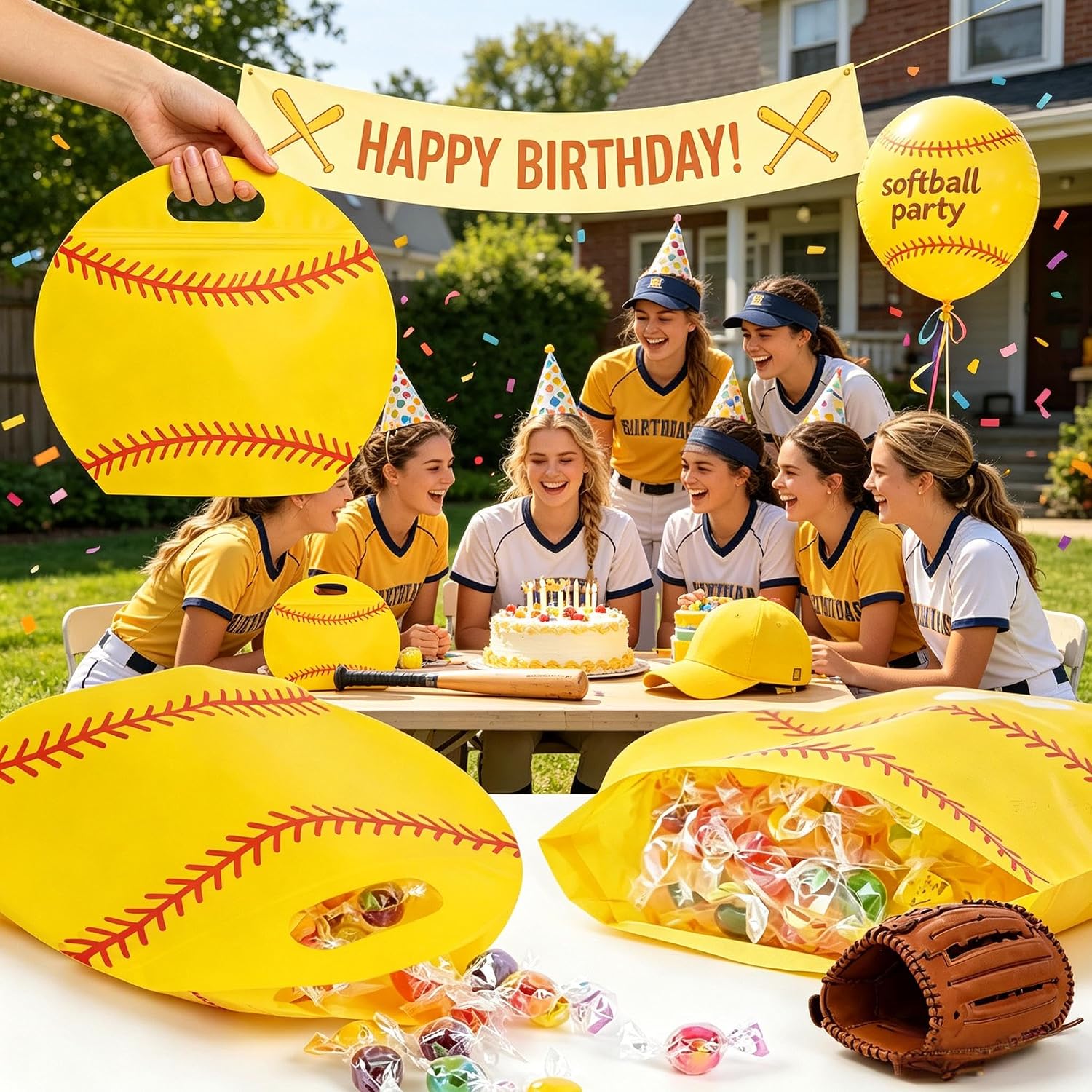 24Pcs Softball Goodie Bags with Carry Handles Reusable Sealed Bags image 3