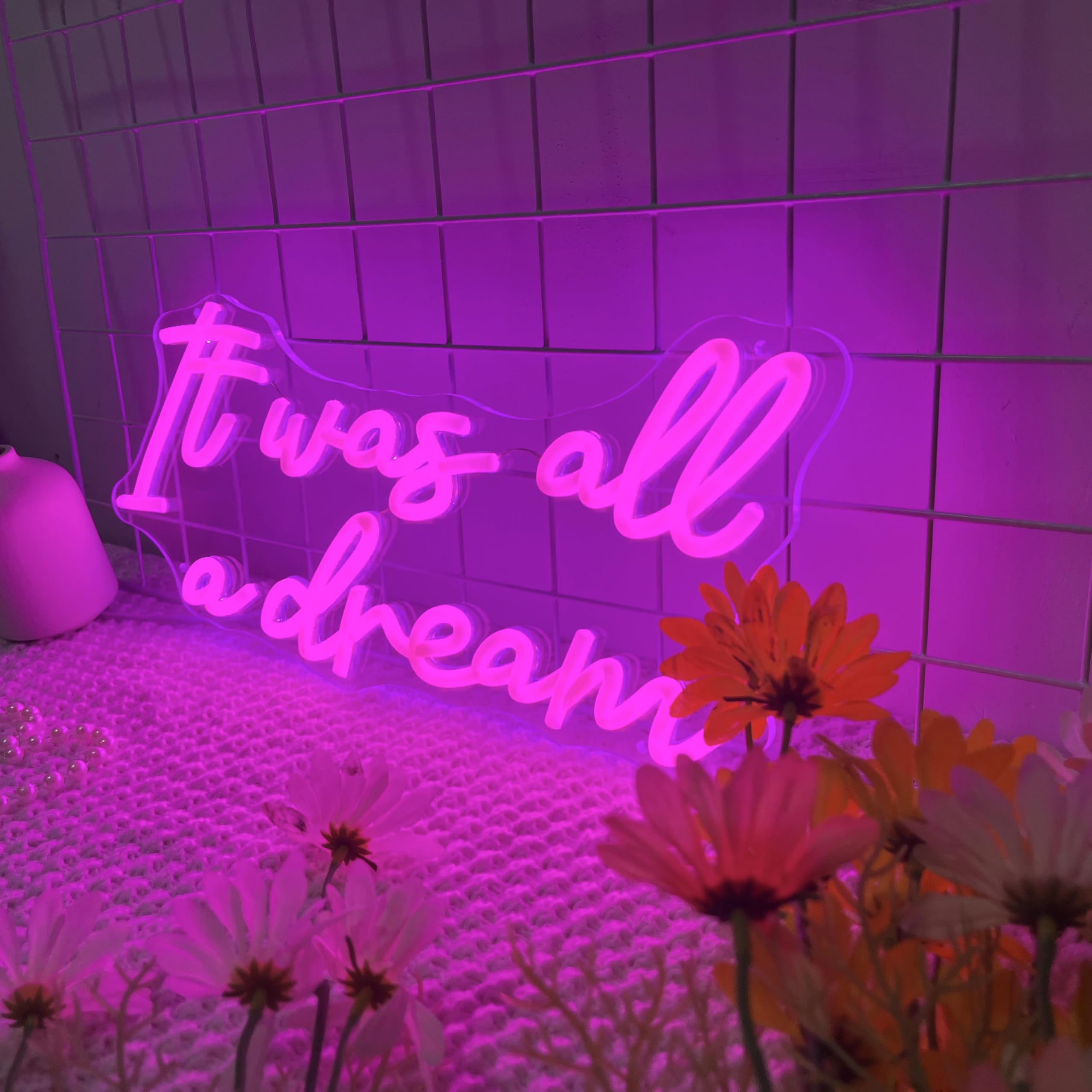 It Was All A Dream, luci al neon alimentate tramite USB, decorazione da parete, decorazione da parete a LED, per compleanni, matrimoni, feste, camera da letto, soggiorno, bar, Natale, soggiorno
