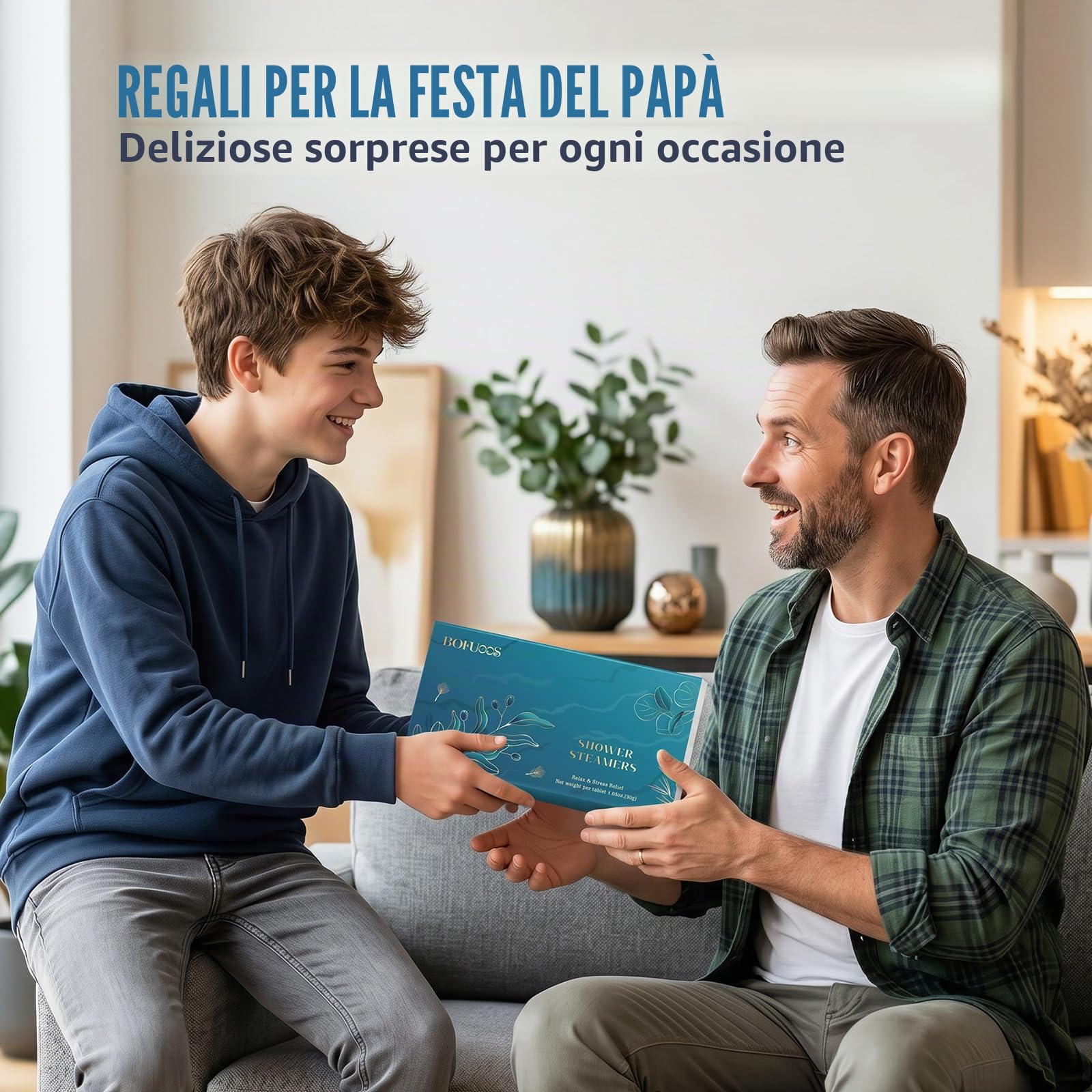 Regalo Uomo, Bombe da Bagno Aromaterapia con Olio Essenziale Spa, Bombe da Doccia Idee Regalo, Regalo Compleanno per Uomo (8 Pezzi)