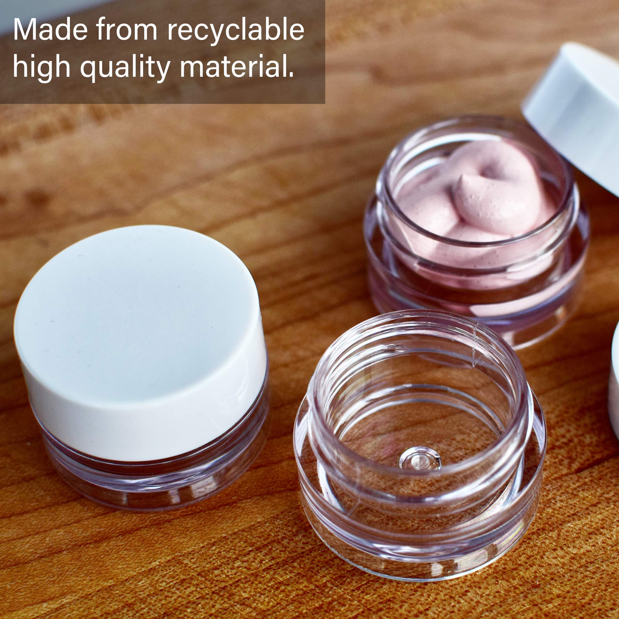 FRENCHIE JARS 50 Stück Kosmetikbehälter 5 Ml – Mit Deckel & Dichtung – Transparent, Für Cremes & Lippenbalsam
