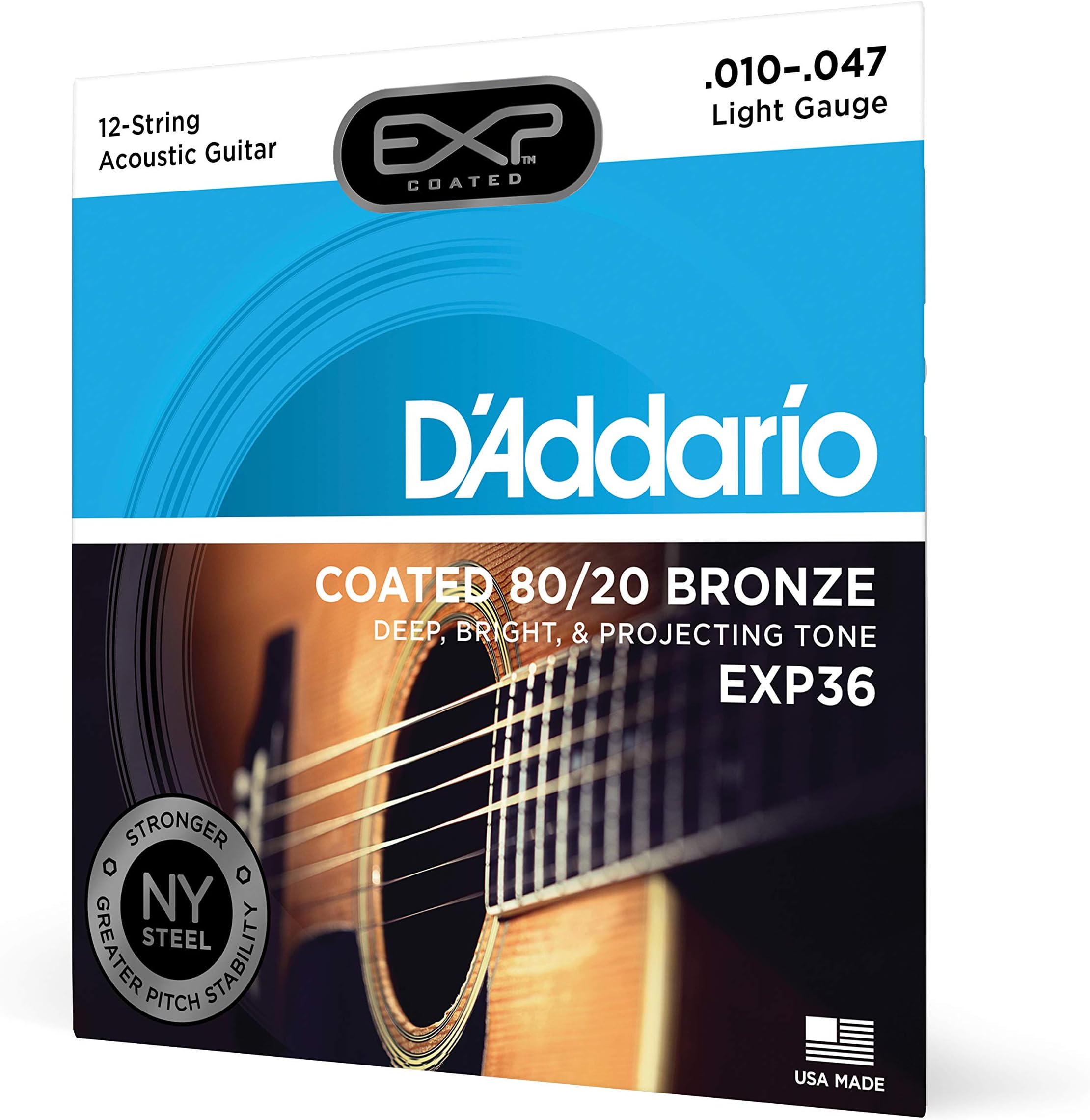 D'Addario EXP12-B25 Coated Acoustic Guitar Strings